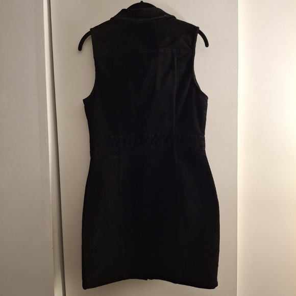 Iris Women's Black Corduory Sleeveless Button-Up Dress - Picture 2 of 7